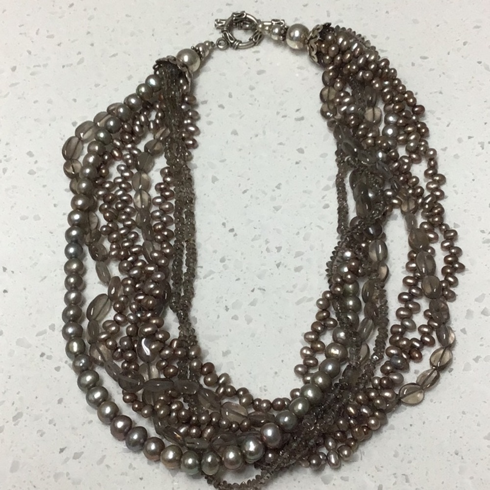 Multi Strand Light Brown Fresh Water Pearls